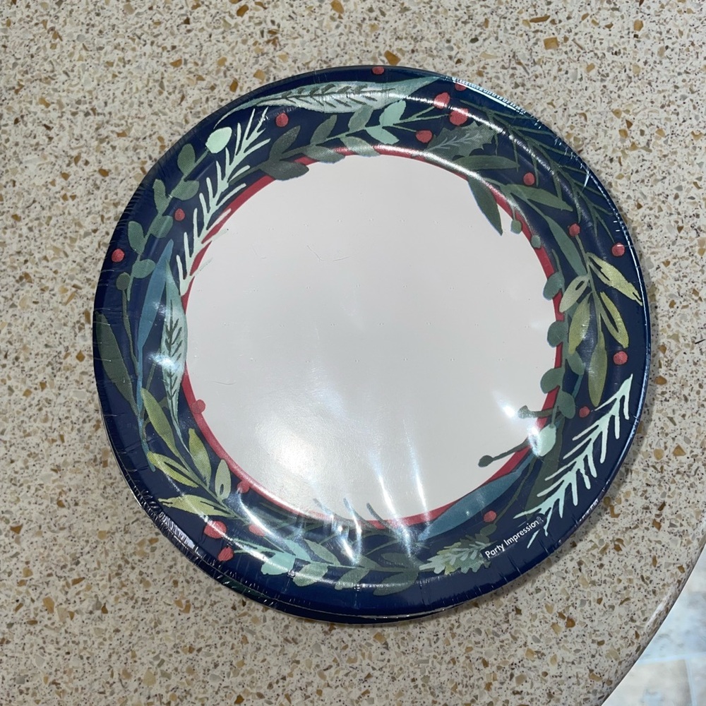 Festive Plates 6.75” Dessert Plates 5 Packs (40 Plates) Holiday Party Supplies